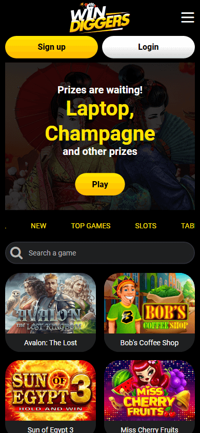 Win Diggers Casino Mobile screenshot
